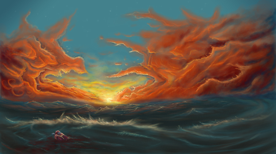 900x502 My Heart Is Lost - Lost At Sea Painting