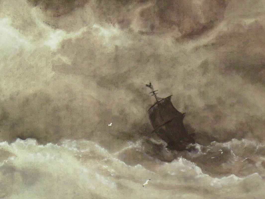 1066x800 My Paintings - Lost At Sea Painting