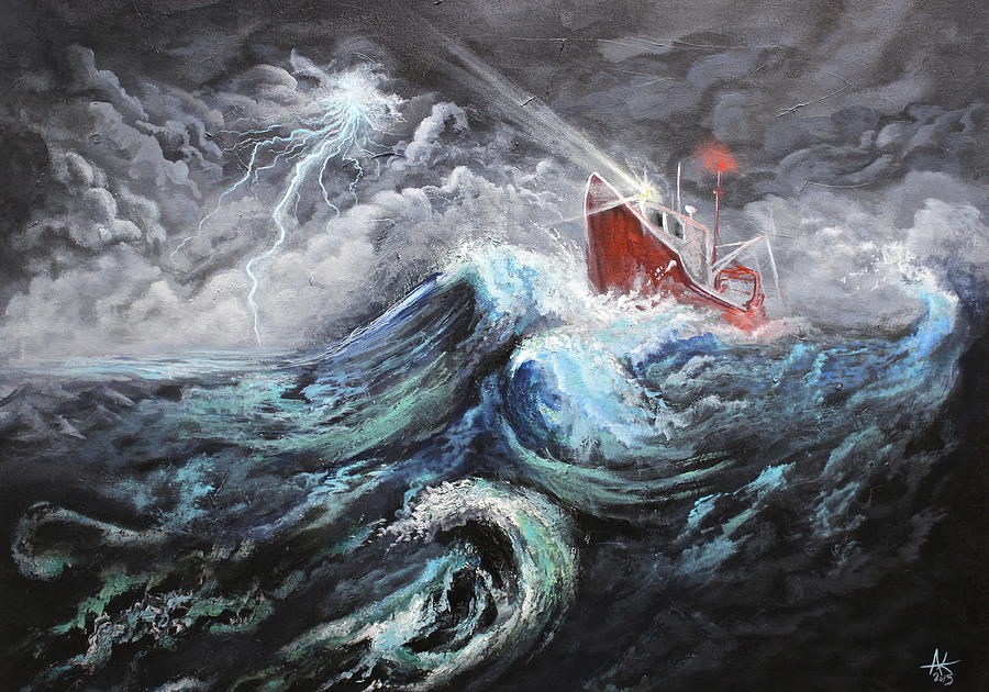 900x630 Lost At Sea Painting By Alex Kirouac - Lost At Sea Painting