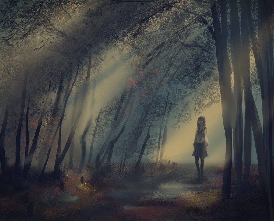 900x726 Girl Lost In Forest By Chanpalok D4lsxfa By Avoxvoice - Lost Girl Painting