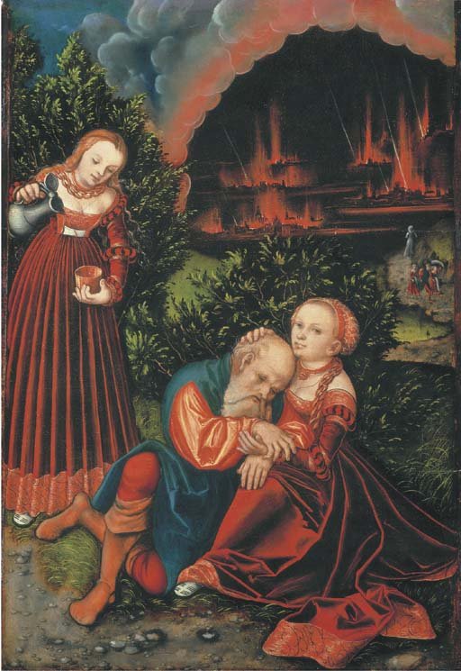 512x745 Lot And His Daughters By Lucas Cranach The Elder My Daily Art - Lot And His Daughters Painting