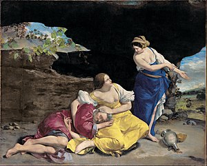 300x241 Lot And His Daughters (Orazio Gentileschi, Bilbao) - Lot And His Daughters Painting By Orazio Gentileschi