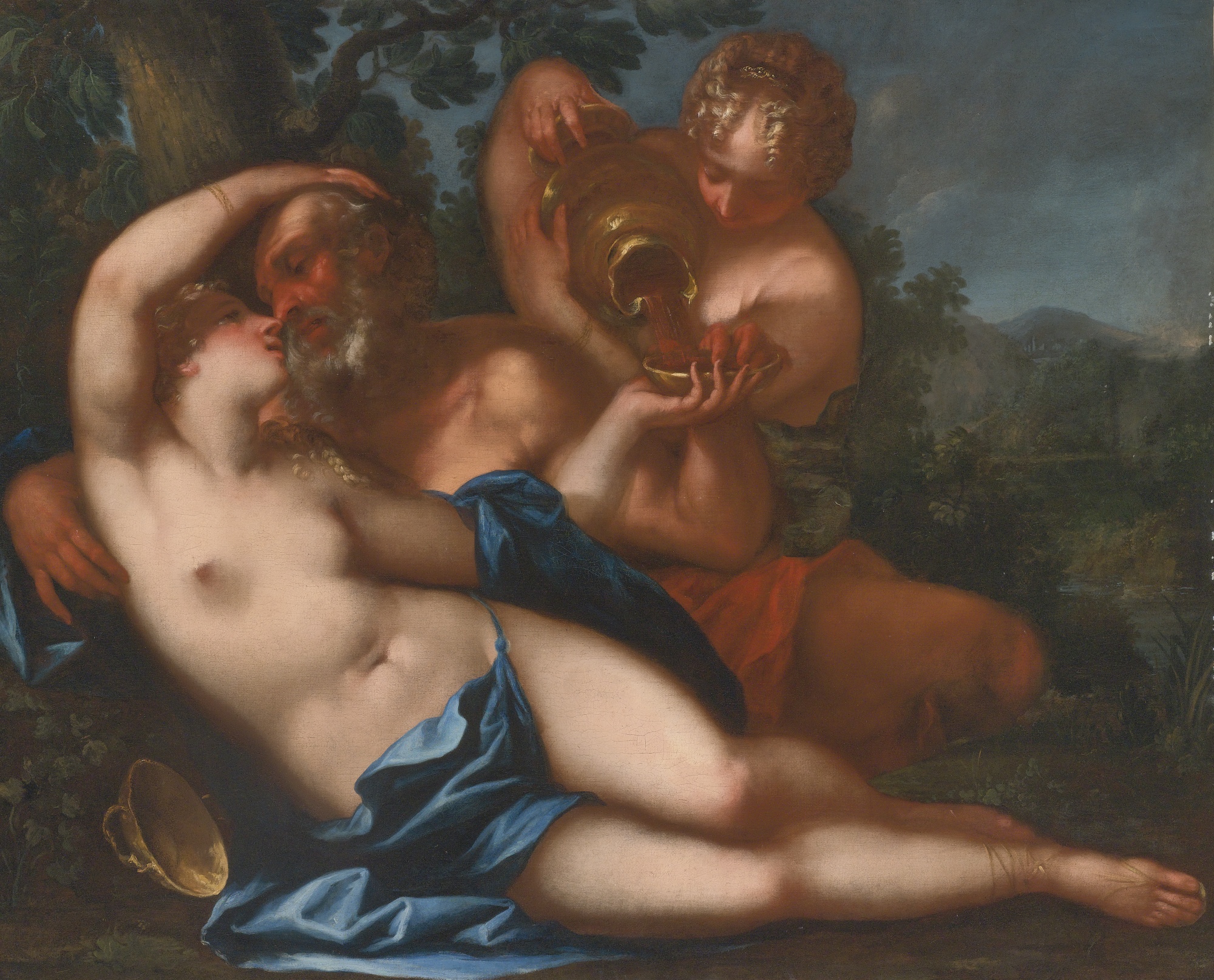 2000x1615 Lot And His Daughters Fire, Brimstone, Incest And Sodom. Tim - Lot And His Daughters Painting By Orazio Gentileschi