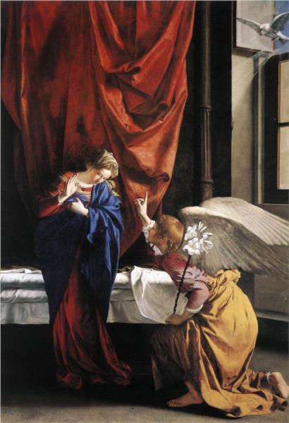 410x600 The Annunciation, 1623 - Lot And His Daughters Painting By Orazio Gentileschi