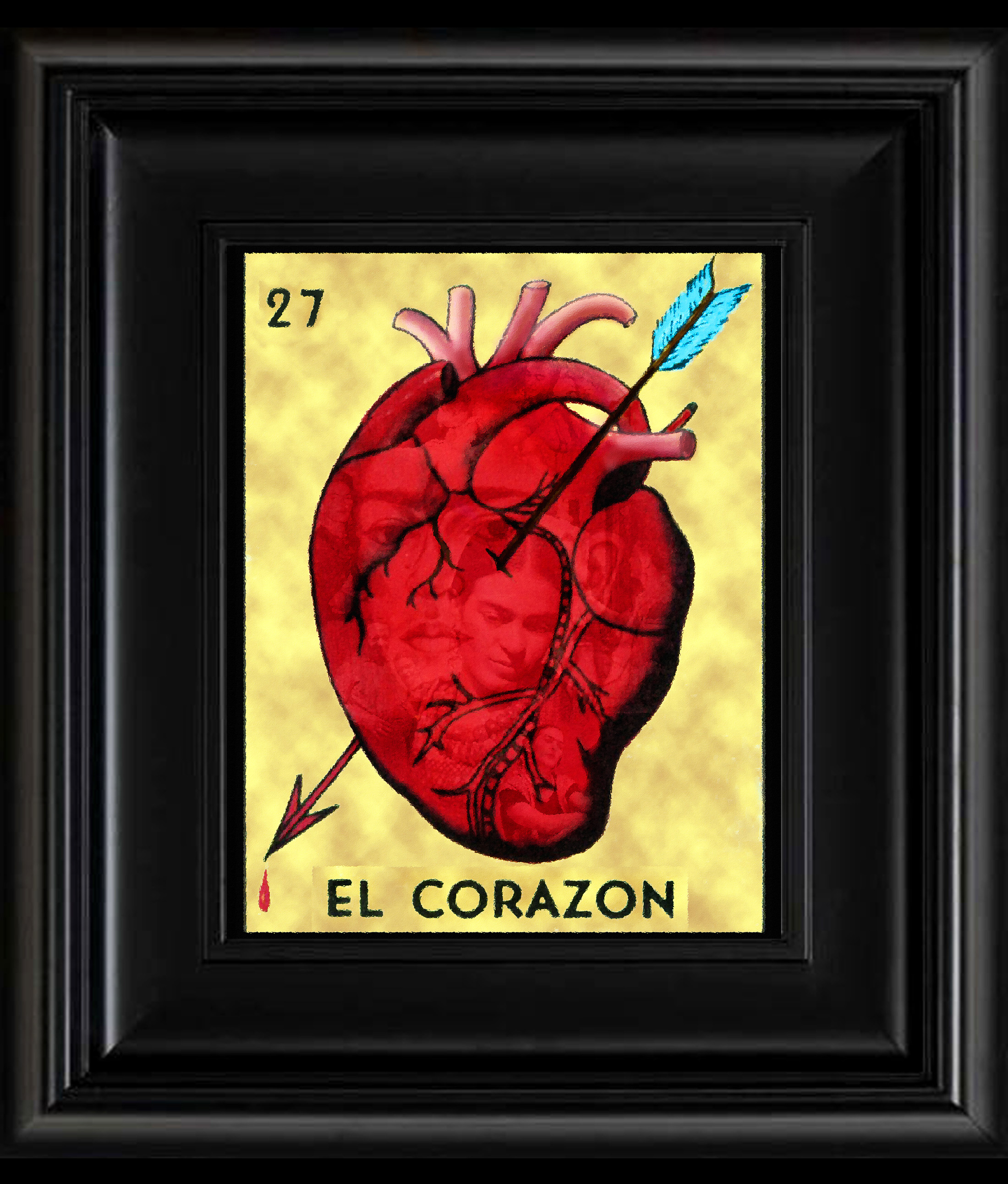 2200x2583 Frida Kahlo Day Of The Dead La Loteria El Corazon Card Digital Oil - Loteria Painting