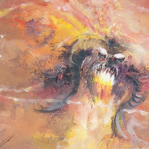 518x518 Lotr Battle Of The Peak Balrog Vs Gandalf Painting, Wall Art - Lotr Painting