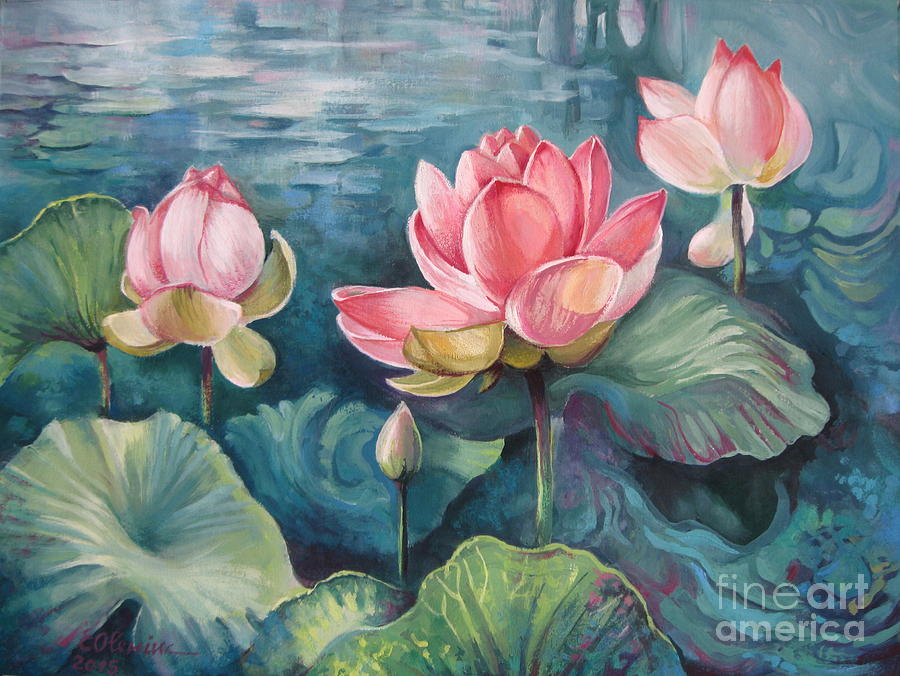 Lotus Blossom Painting at PaintingValley.com | Explore collection of ...