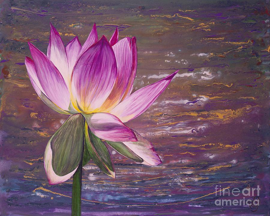 900x720 Pink Lotus Flower Paintings Fine Art America - Lotus Blossom Painting