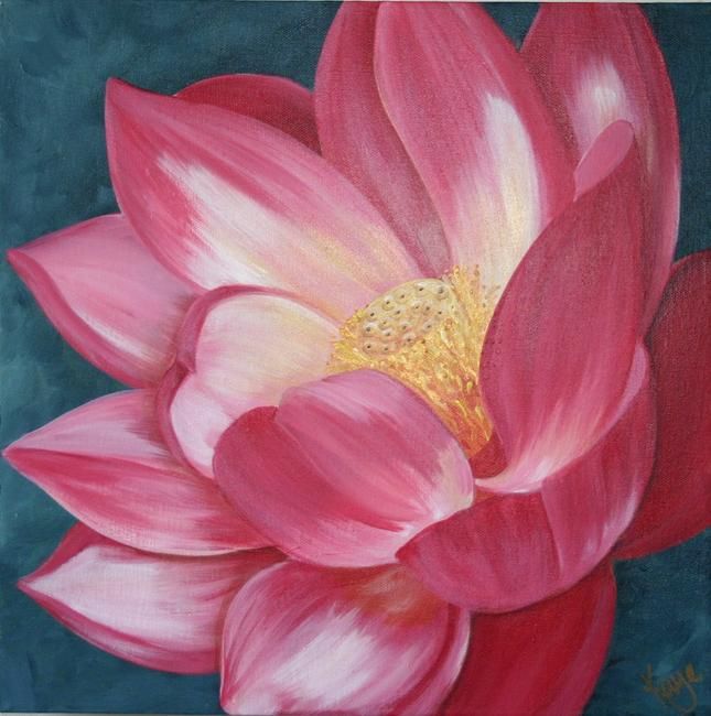 645x650 Acrylic Paintings Of Flowers Acrylic Flower Painting - Lotus Flower Acrylic Painting