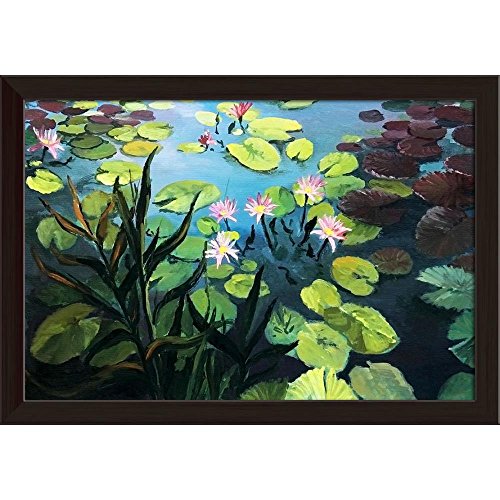 500x500 Artzfolio Colorful Pond With Beautiful Lotus Flowers - Lotus Flower Acrylic Painting
