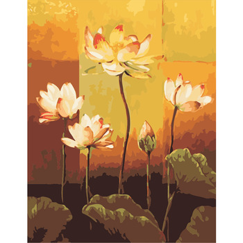 350x350 Chinese Hand Painted Lotus Flower Photos Digital Oil Paintings - Lotus Flower Oil Painting