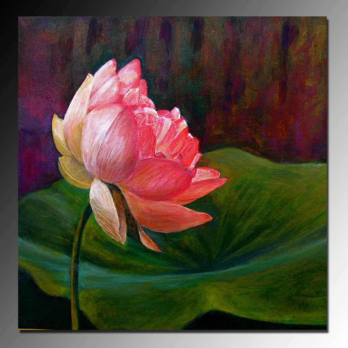 1200x1200 Handmade Water Lily Lotus Flower And Leaf Oil Paintings For Home - Lotus Flower Oil Painting