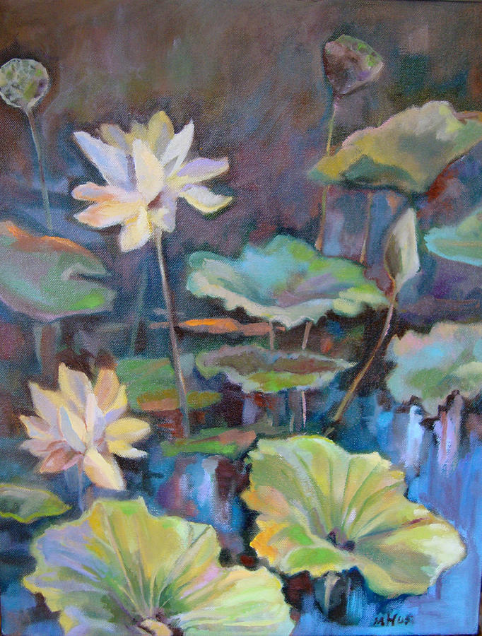 682x900 Lotus Flower Painting By Marty Husted - Lotus Flower Oil Painting
