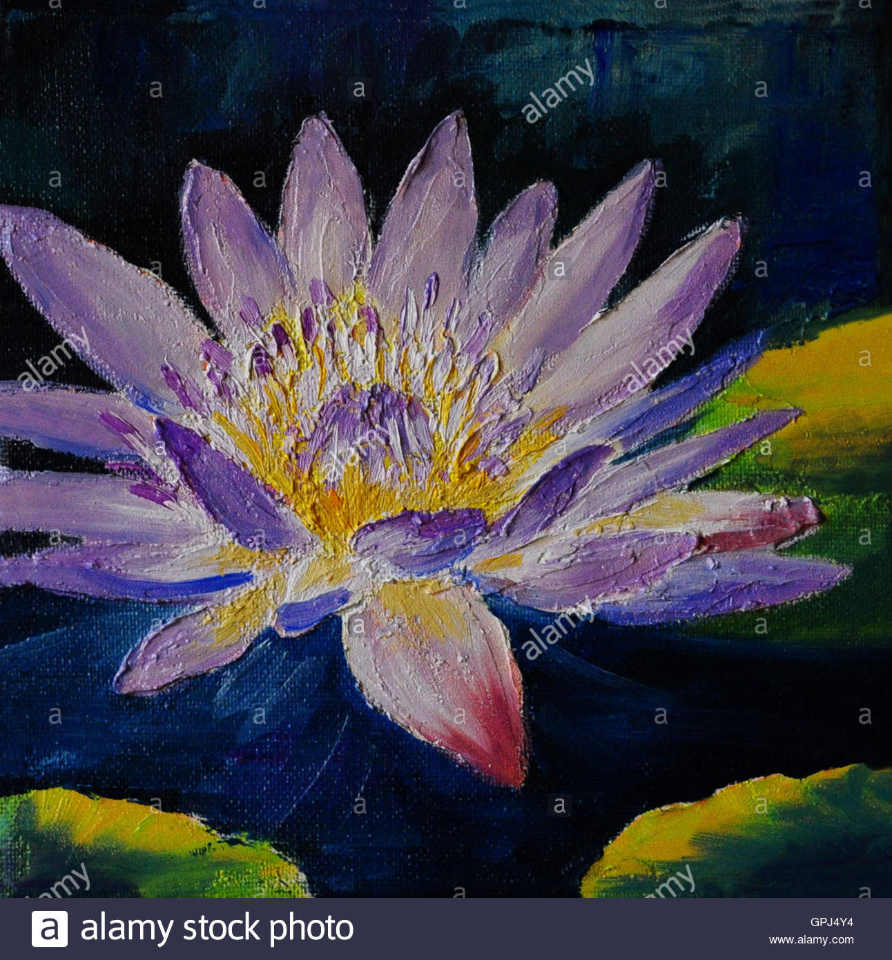 1292x1390 Oil Painting - Lotus Flower Oil Painting