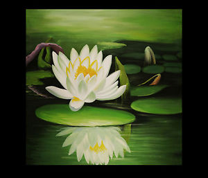300x257 Lotus Flower Painting Abstract Art Feng Shui Love Modern Wall Art - Lotus Flower Painting