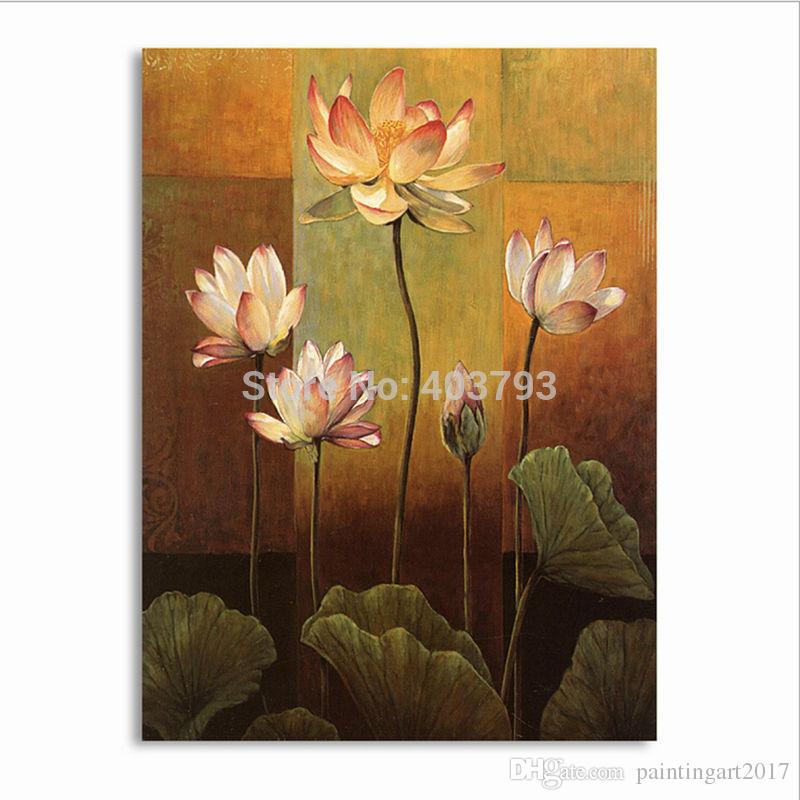 800x800 Pure Lotus Flower Painting Canvas Wall Art Picture For Living Room - Lotus Flower Painting