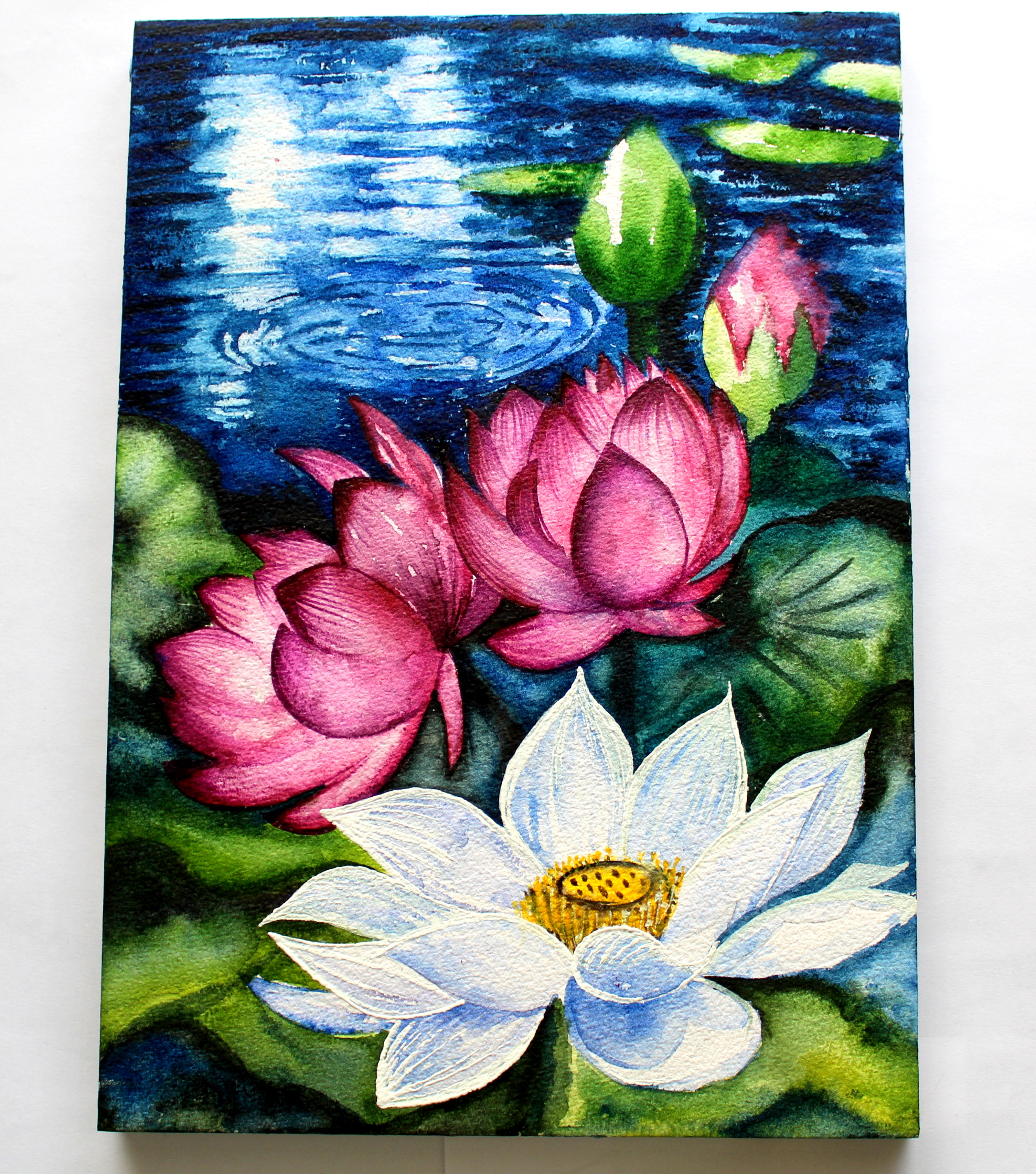 3011x3410 Watercolor Painting Lotus Flower - Lotus Flower Painting