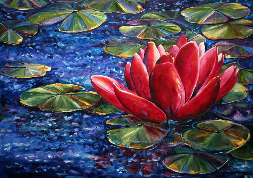 864x610 Are You Hurt, Lost Or Weak Lotus Flower Painting By Laurie Pace - Lotus Flower Painting