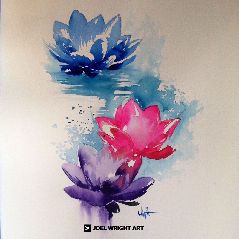 800x800 Watercolor Flower Tattoos Joel - Lotus Flower Watercolor Painting