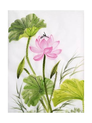 366x488 Watercolor Painting Of Lotus Flower Prints By Surovtseva - Lotus Flower Watercolor Painting