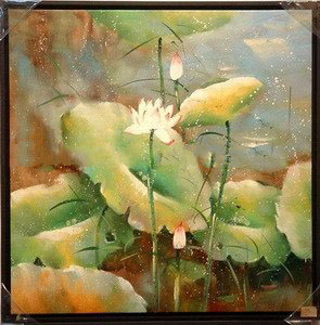295x300 Buy Lotus Oil Painting - Lotus Oil Painting