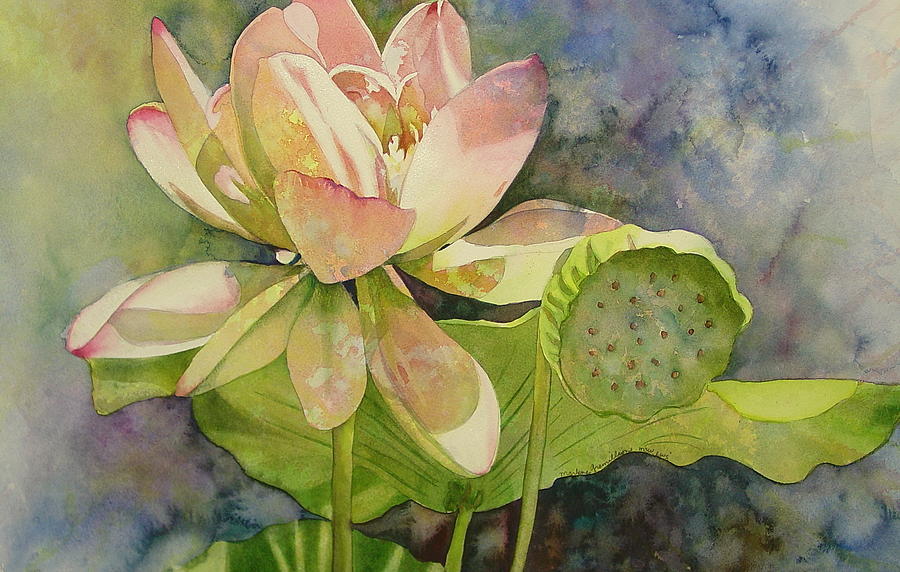 900x572 Lotus Painting By Marlene Gremillion - Lotus Painting