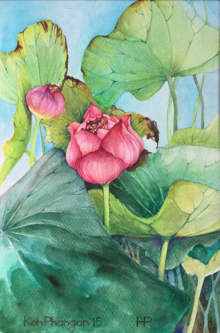 770x1161 Saatchi Art Lotus Painting By Natasha Rumyantseva - Lotus Painting