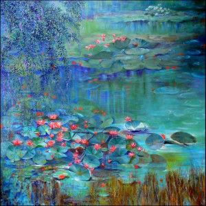 300x300 Paintings - Lotus Pond Painting