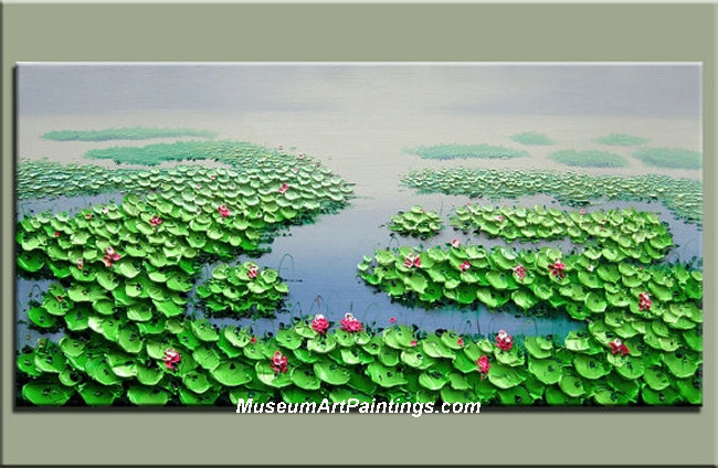 650x424 Palette Knife Painting Lotus Pond - Lotus Pond Painting
