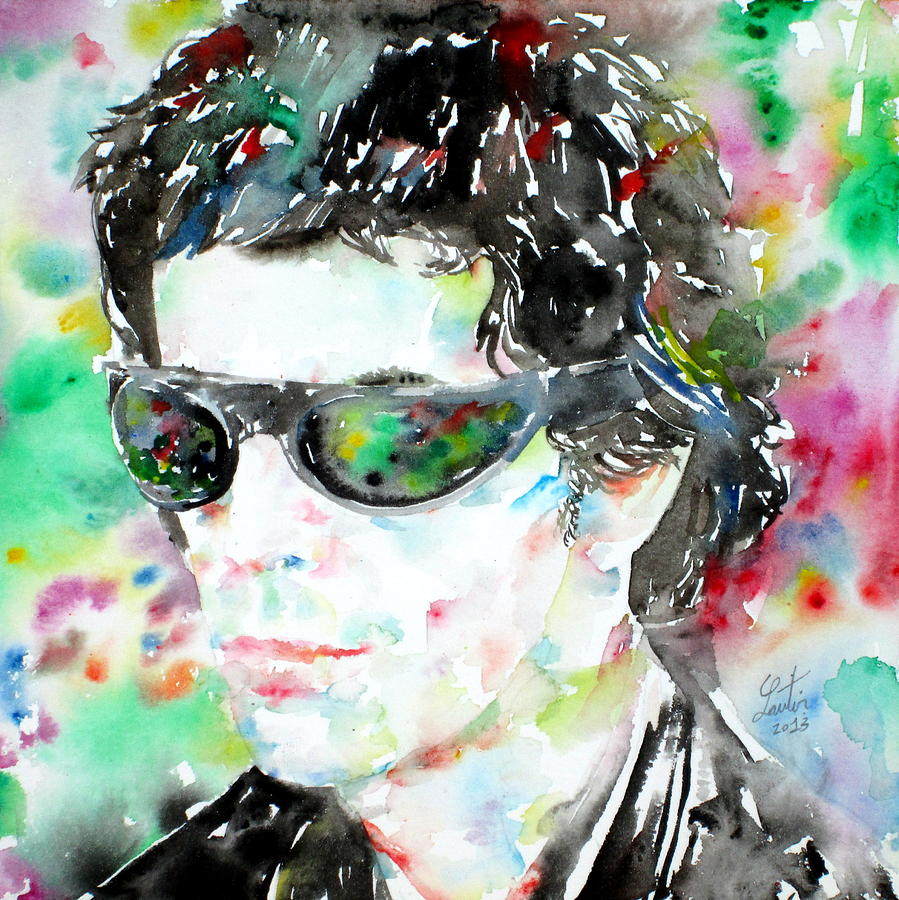 899x900 Lou Reed Watercolor Portrait.2 Painting By Fabrizio Cassetta - Lou Reed Painting