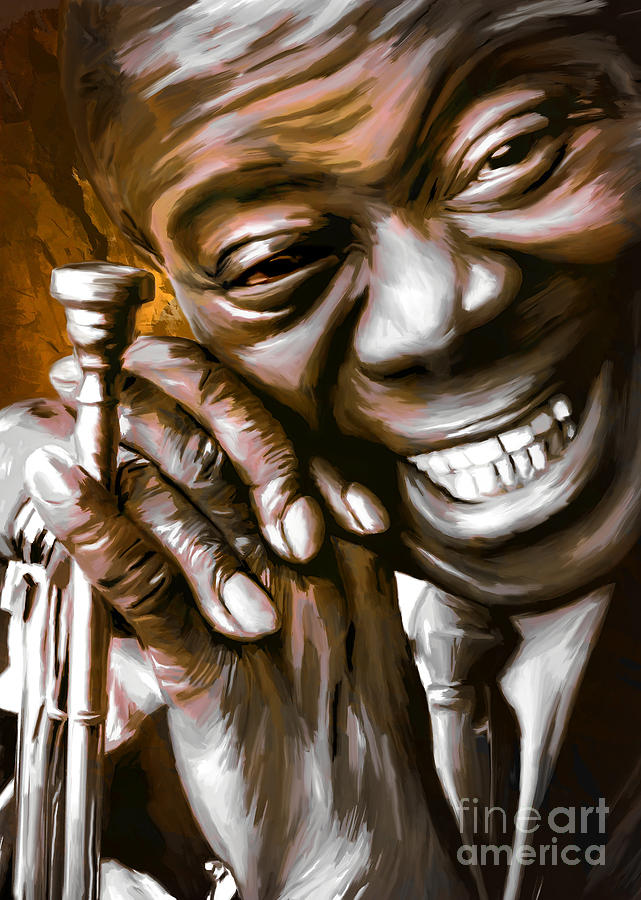 641x900 Louis Armstrong Painting By Andrzej Szczerski - Louis Armstrong Painting