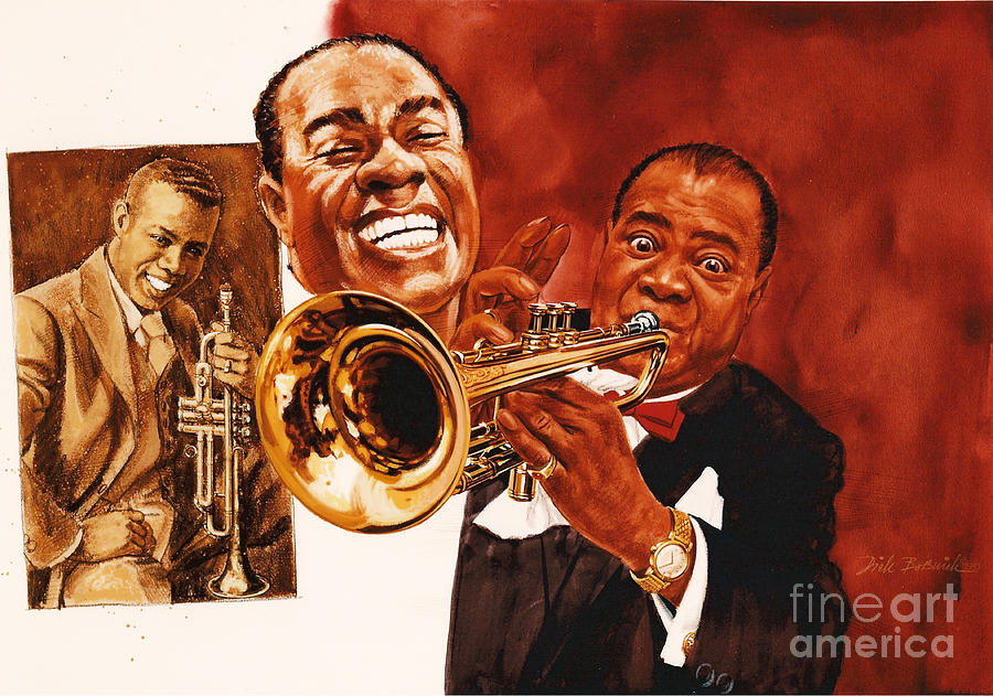 900x631 Louis Armstrong Painting By Dick Bobnick - Louis Armstrong Painting