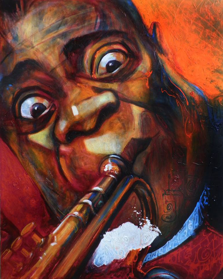 770x963 Saatchi Art Louis Armstrong Painting By Dayami Perez - Louis Armstrong Painting