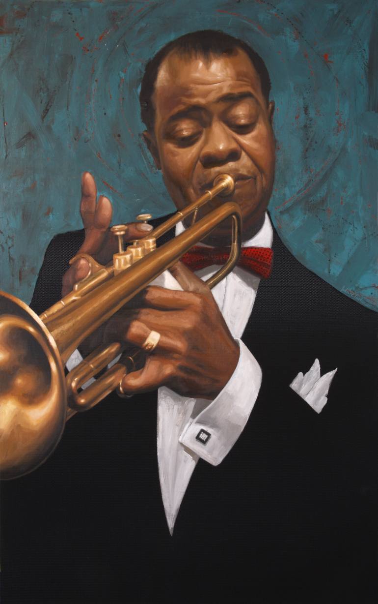 770x1228 Saatchi Art Louis Armstrong Painting By Jules Arthur - Louis Armstrong Painting