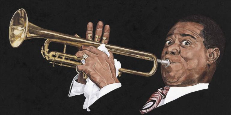 770x385 Saatchi Art Louis Armstrong Painting By Luis Alvarez Torezano - Louis Armstrong Painting