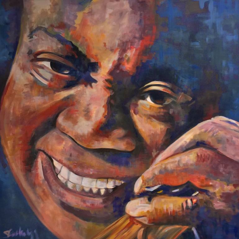 770x770 Saatchi Art Louis Armstrong Painting By Stephanie Fonteyn - Louis Armstrong Painting