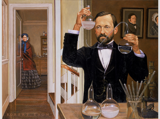 540x400 Pasteur With Apparatus History Of Vaccines - Louis Pasteur Painting