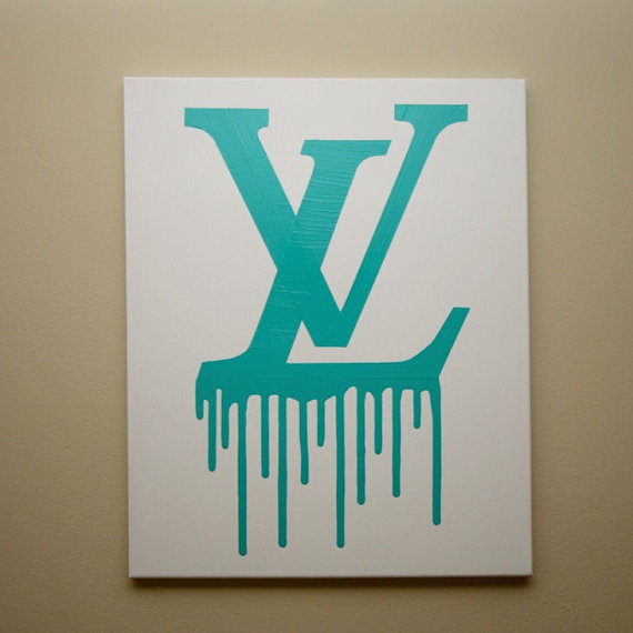 570x570 Louis Vuitton Drip Painting 16x20 Lv Inspired White - Louis Vuitton Painting