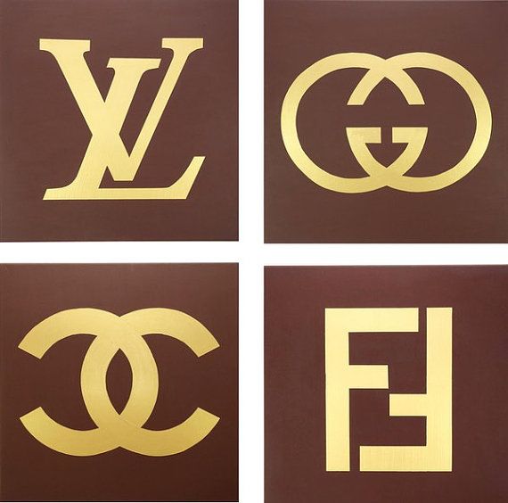 570x564 Louis Vuitton, Gucci, Fendi And Chanel Paintings (Set Of Four - Louis Vuitton Painting