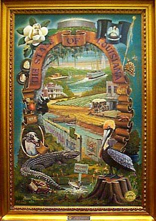 313x444 Louisiana State Painting State Symbols Usa - Louisiana Painting
