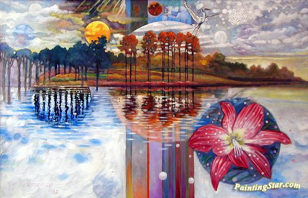 600x386 Planets Rising Over Louisiana Artwork By John Lautermilch Oil - Louisiana Painting