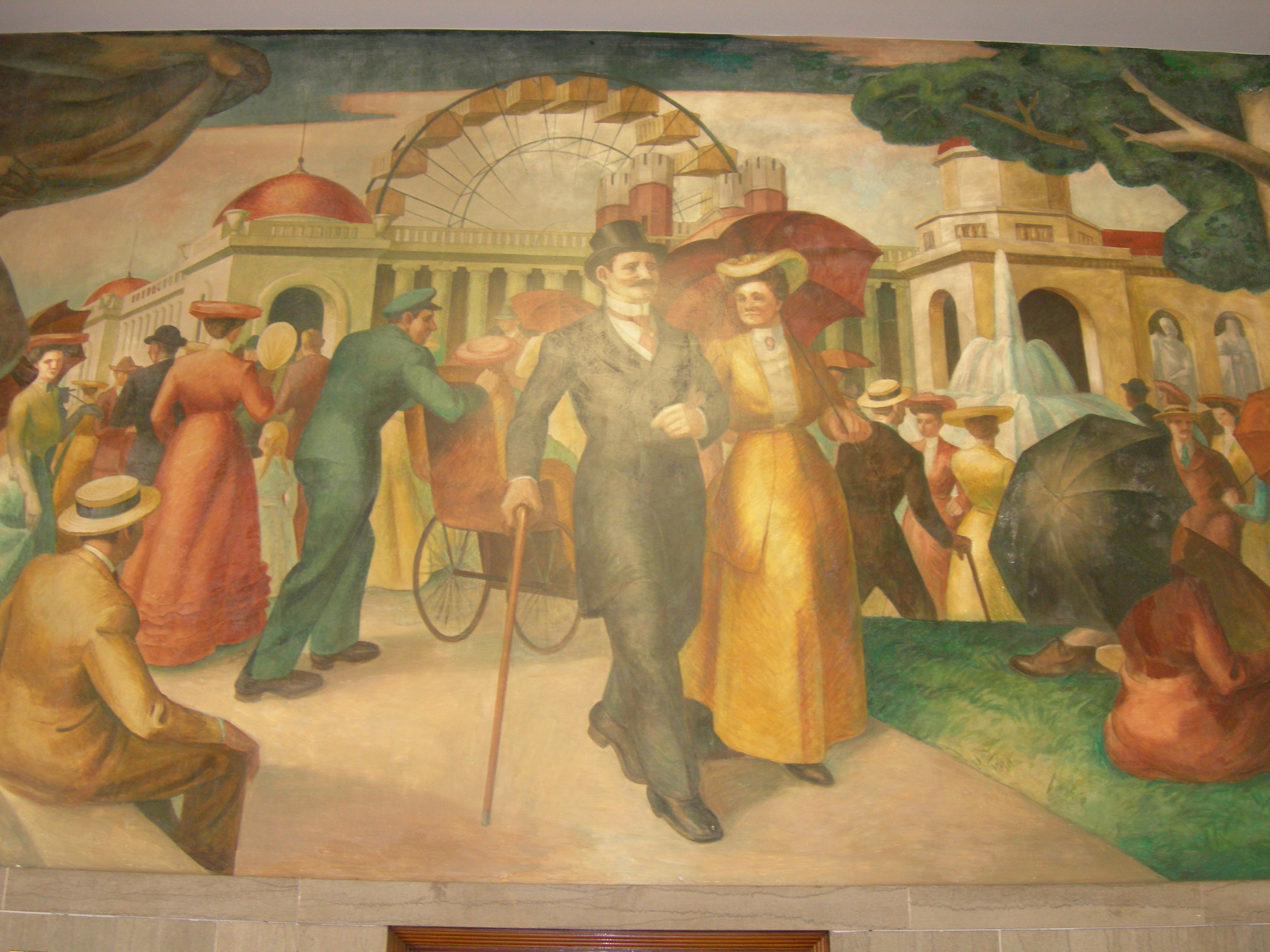 3072x2304 University City Station Post Office Mural - Louisiana Purchase Painting