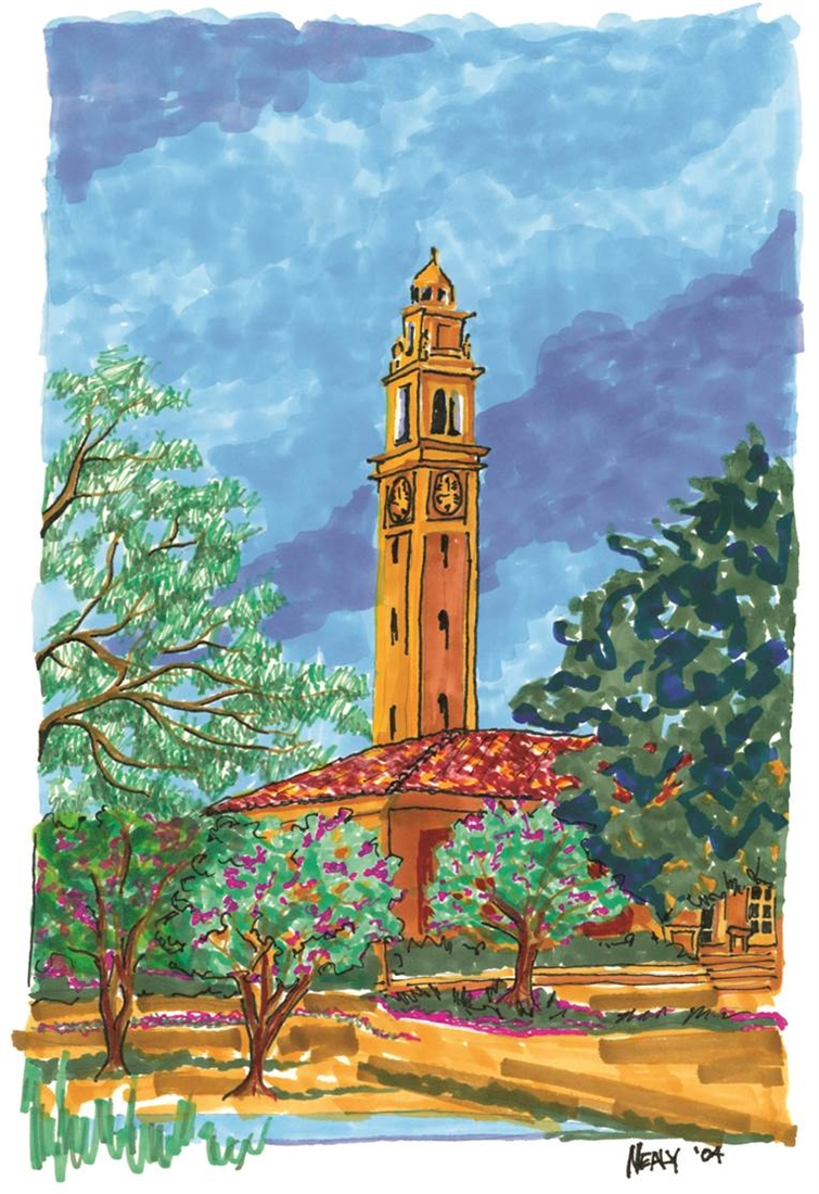 755x1100 Lsu Bell Tower - Louisiana State Painting