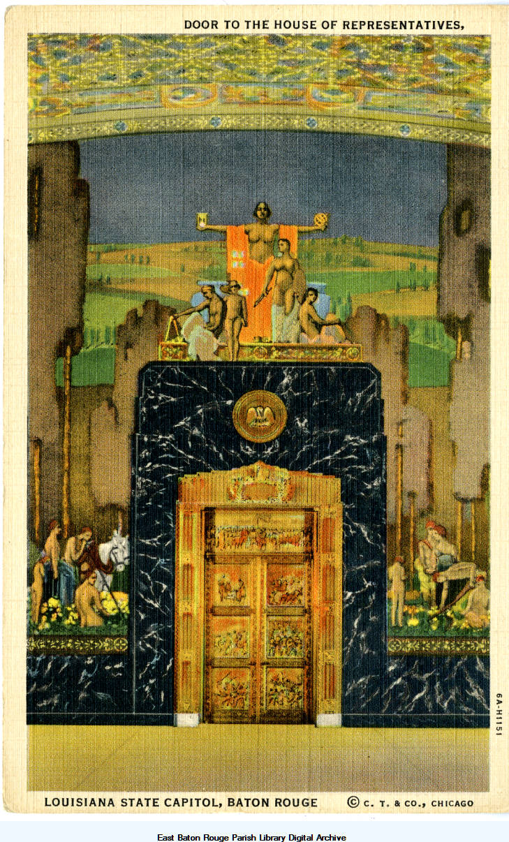 729x1206 Louisiana State Capitol Postcard Door To The House - Louisiana State Painting