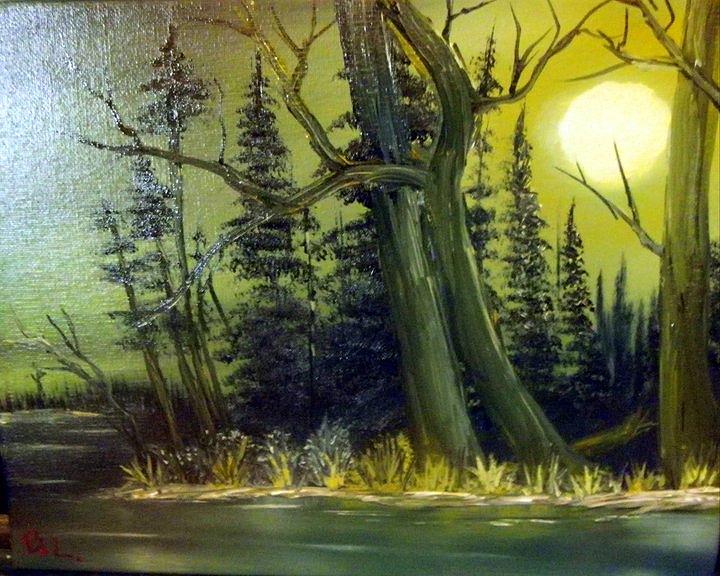 720x576 Louisiana Bayou Painting By Benny Lawrence - Louisiana Swamp Painting