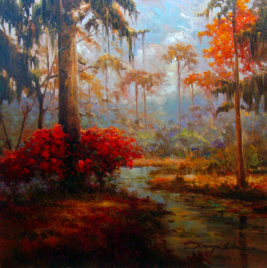 895x900 St Charles Stream - Louisiana Swamp Painting