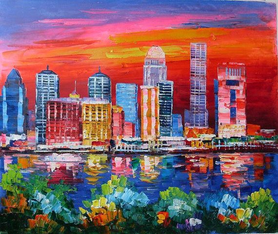 570x481 Image - Louisville Skyline Painting