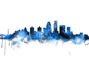 300x200 Louisville Prints Fine Art America - Louisville Skyline Painting
