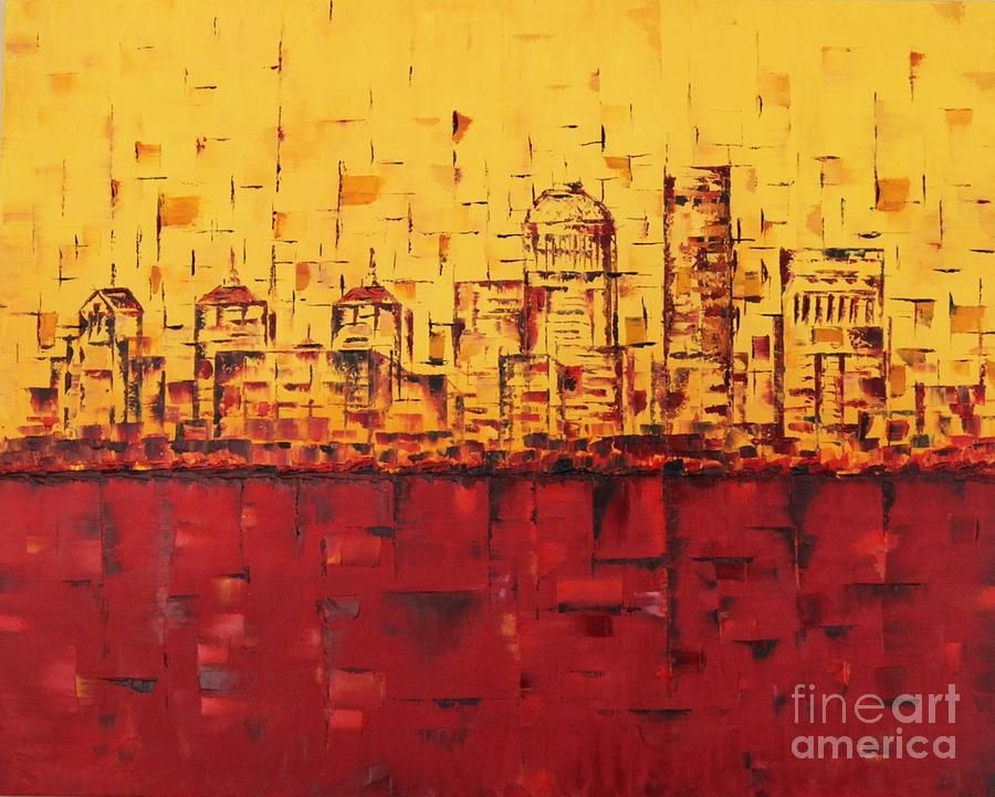 900x721 Louisville Skyline - Louisville Skyline Painting