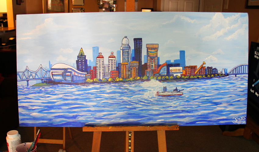850x501 Louisville Skyline Painting - Louisville Skyline Painting